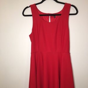 Red fit and flare skater dress